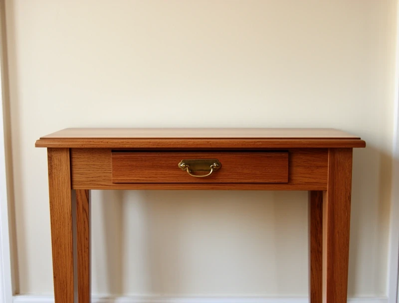 Narrow oak console table